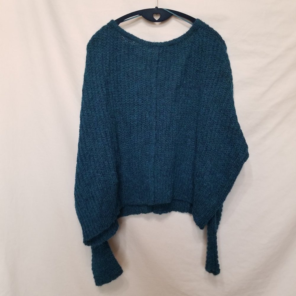 FREE PEOPLE Moonbeam V-Neck Sweater, Dream Lagoon - Picture 5 of 7